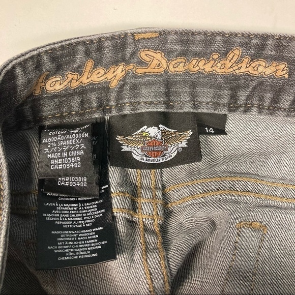 HARLEY DAVIDSON Sz 14 Classic Fit Jeans Grey Wash Jeans - Picture 7 of 11